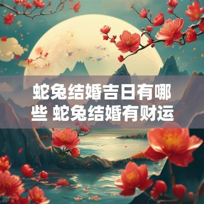 蛇兔结婚吉日有哪些 蛇兔结婚有财运吗