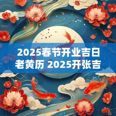 2025春节开业吉日老黄历 2025开张吉日老黄历