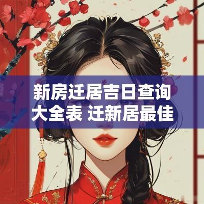 新房迁居吉日查询大全表 迁新居最佳吉日一览表