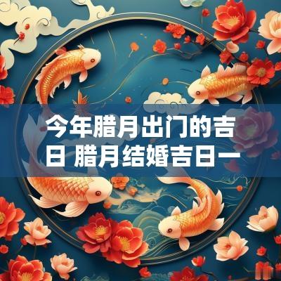 今年腊月出门的吉日 腊月结婚吉日一览表