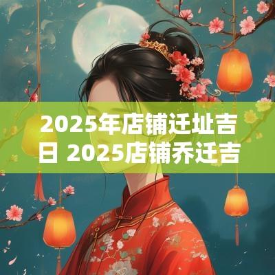 2025年店铺迁址吉日 2025店铺乔迁吉日