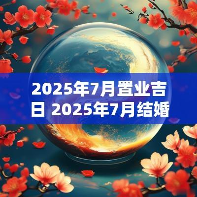 2025年7月置业吉日 2025年7月结婚吉日