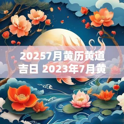 20257月黄历黄道吉日 2025年7月黄历黄道吉日一览表