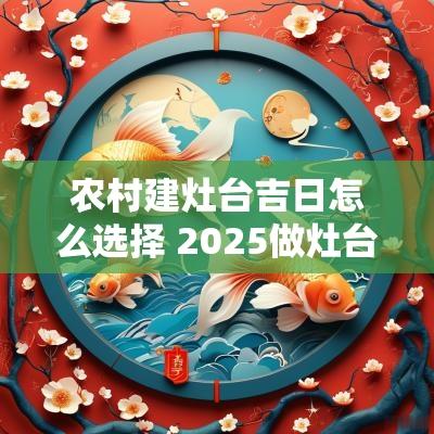 农村建灶台吉日怎么选择 2025做灶台吉日吉时