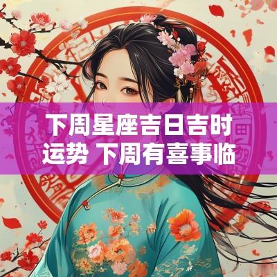 下周星座吉日吉时运势 下周有喜事临门的星座