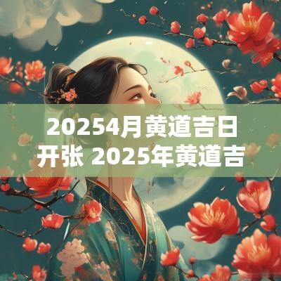 20254月黄道吉日开张 2025年黄道吉日开市