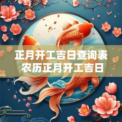 正月开工吉日查询表 农历正月开工吉日查询大全
