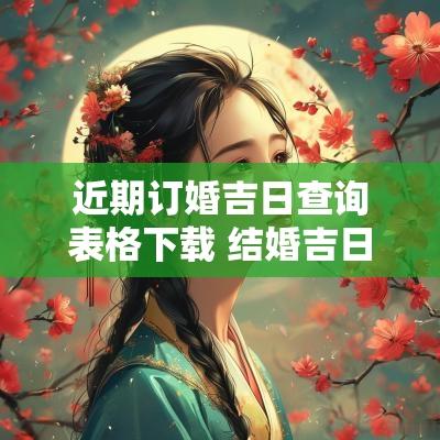 近期订婚吉日查询表格下载 结婚吉日查询表格下载