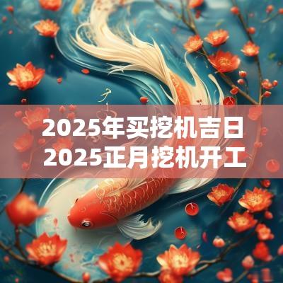 2025年买挖机吉日 2025正月挖机开工吉日
