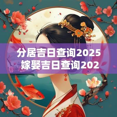 分居吉日查询2025 嫁娶吉日查询2025