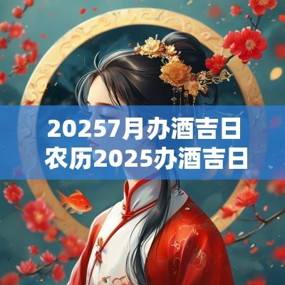 20257月办酒吉日 农历2025办酒吉日