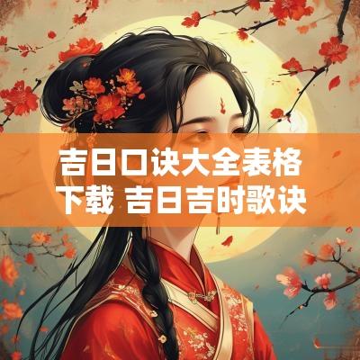 吉日口诀大全表格下载 吉日吉时歌诀