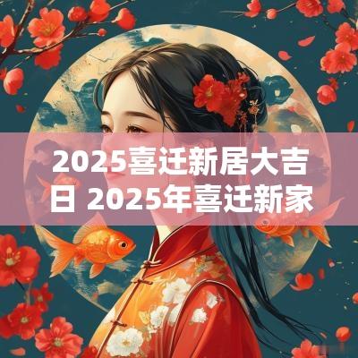2025喜迁新居大吉日 2025年喜迁新家吉日