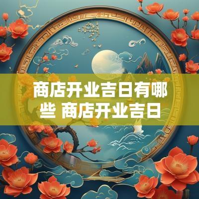商店开业吉日有哪些 商店开业吉日