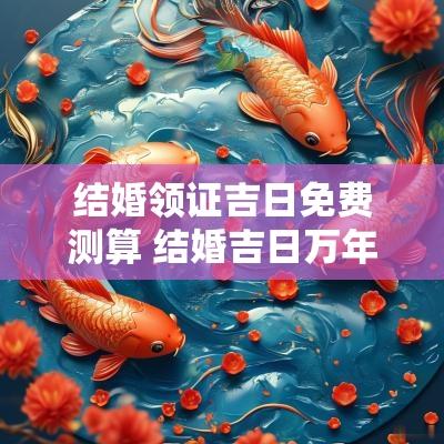 结婚领证吉日免费测算 结婚吉日万年历查询