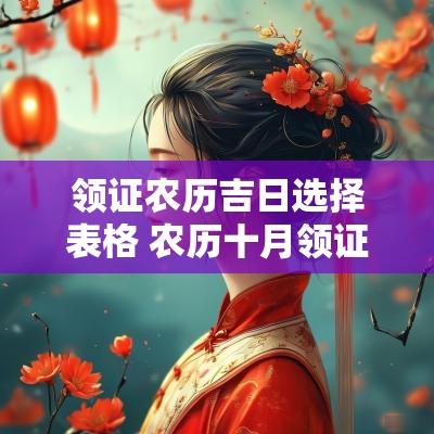领证农历吉日选择表格 农历十月领证的吉日