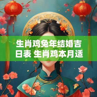 生肖鸡蛇年结婚吉日表 生肖鸡本月适合结婚的是哪一天