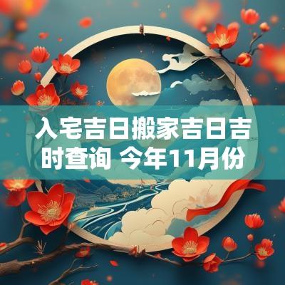 入宅吉日搬家吉日吉时查询 今年11月份搬家入宅吉日