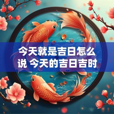 今天就是吉日怎么说 今天的吉日吉时查询