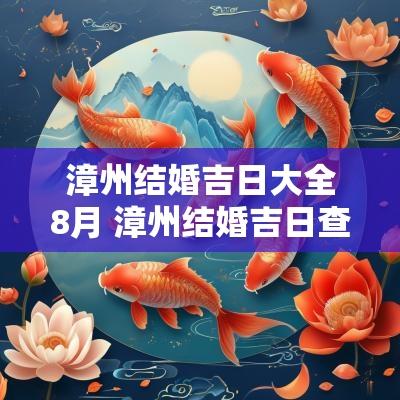 漳州结婚吉日大全8月 漳州结婚吉日查询大全表