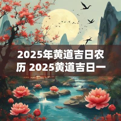 2025年黄道吉日农历 2025黄道吉日一览表全年