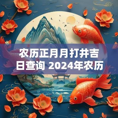 农历正月月打井吉日查询 2025年农历五月打井吉日一览表