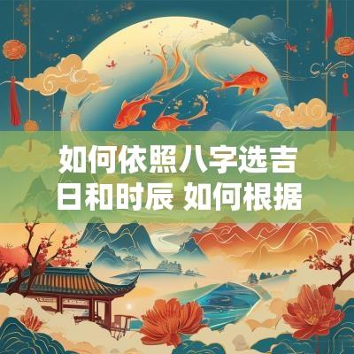 如何依照八字选吉日和时辰 如何根据生辰八字择吉日吉时