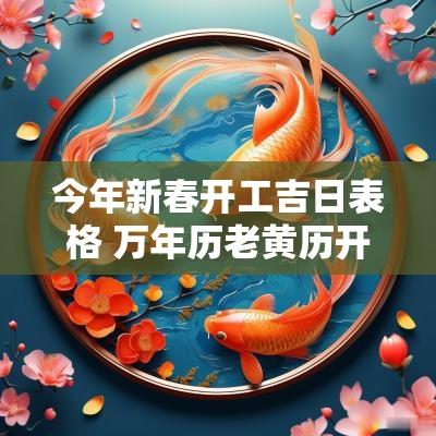 今年新春开工吉日表格 万年历老黄历开工吉日
