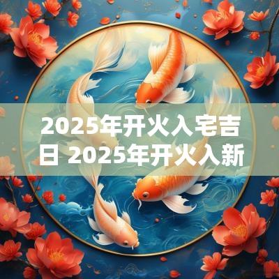 2025年开火入宅吉日 2025年开火入新家吉日