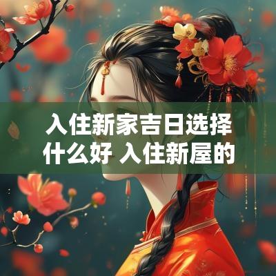 入住新家吉日选择什么好 入住新屋的吉日