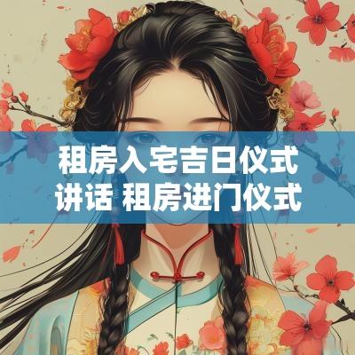 租房入宅吉日仪式讲话 租房进门仪式