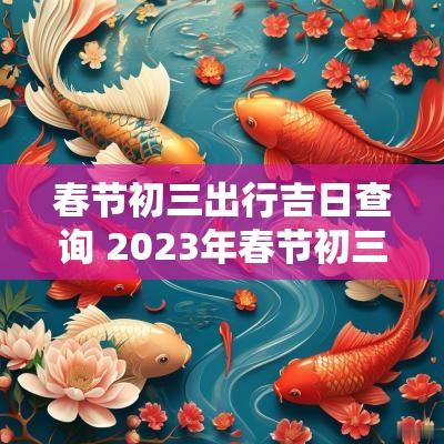 春节初三出行吉日查询 2025年春节初三吉日吉时
