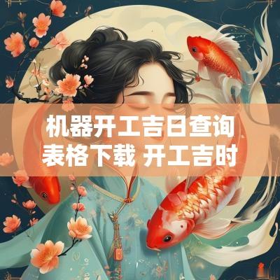 机器开工吉日查询表格下载 开工吉时吉日查询软件