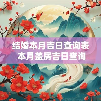 结婚本月吉日查询表 本月盖房吉日查询表