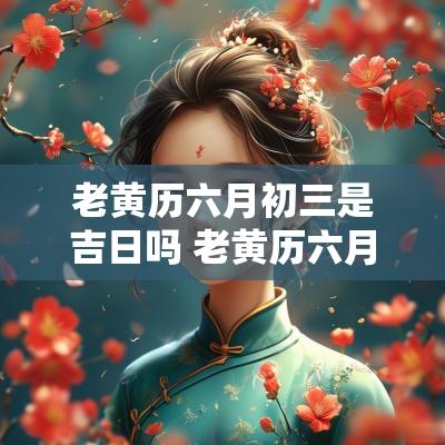 老黄历六月初三是吉日吗 老黄历六月初三