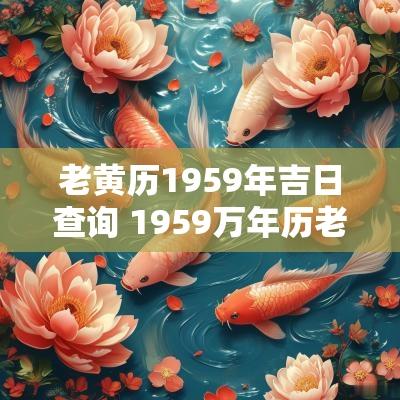 老黄历1959年吉日查询 1959万年历老黄历查询表