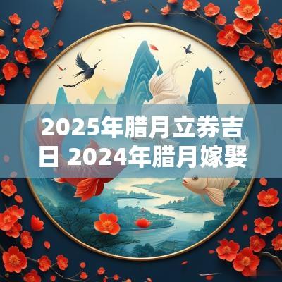 2025年腊月立券吉日 2025年腊月嫁娶的黄道吉日