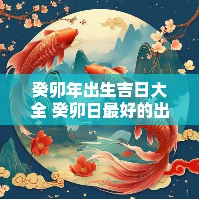 癸卯年出生吉日大全 癸卯日最好的出生月