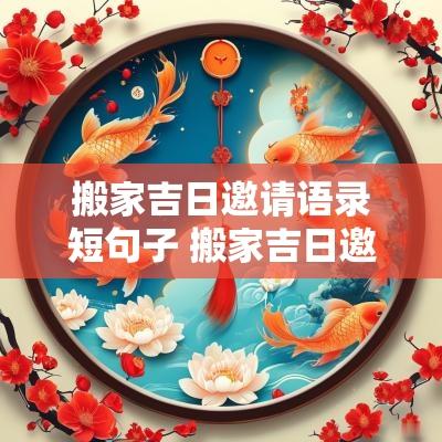 搬家吉日邀请语录短句子 搬家吉日邀请语录简短精辟