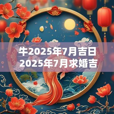 牛2025年7月吉日 2025年7月求婚吉日
