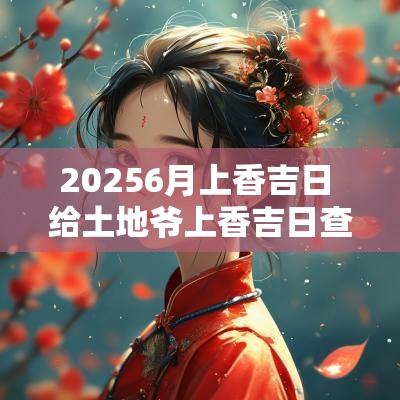 20256月上香吉日 给土地爷上香吉日查询