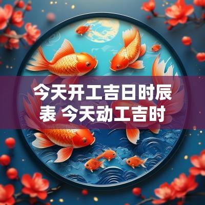 今天开工吉日时辰表 今天动工吉时