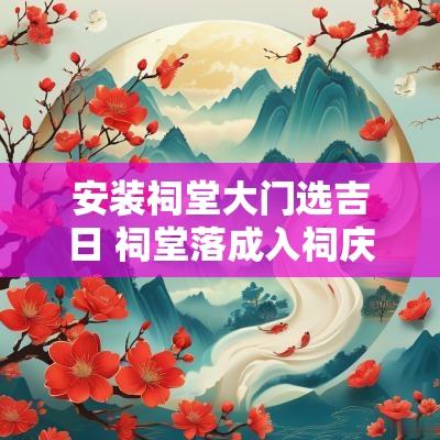 安装祠堂大门选吉日 祠堂落成入祠庆典吉日