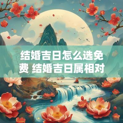 结婚吉日怎么选免费 结婚吉日属相对照表