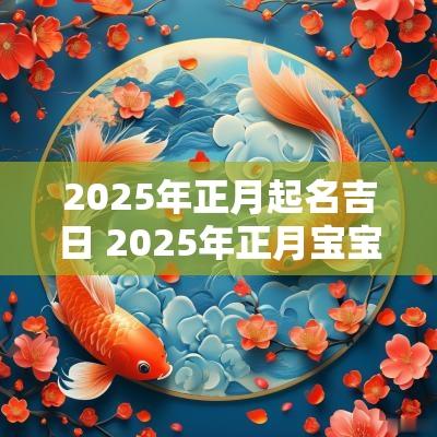 2025年正月起名吉日 2025年正月宝宝取名忌讳