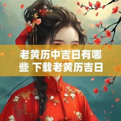 老黄历中吉日有哪些 下载老黄历吉日查询
