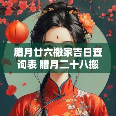 腊月廿六搬家吉日查询表 腊月二十八搬家吉日一览表