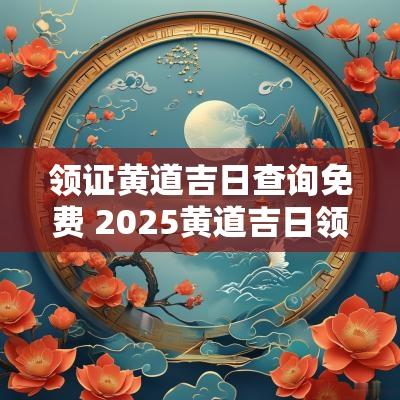 领证黄道吉日查询免费 2025黄道吉日领证