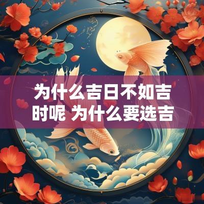 为什么吉日不如吉时呢 为什么要选吉日与吉时
