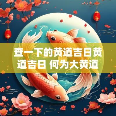 查一下的黄道吉日黄道吉日 何为大黄道吉日和小黄道吉日